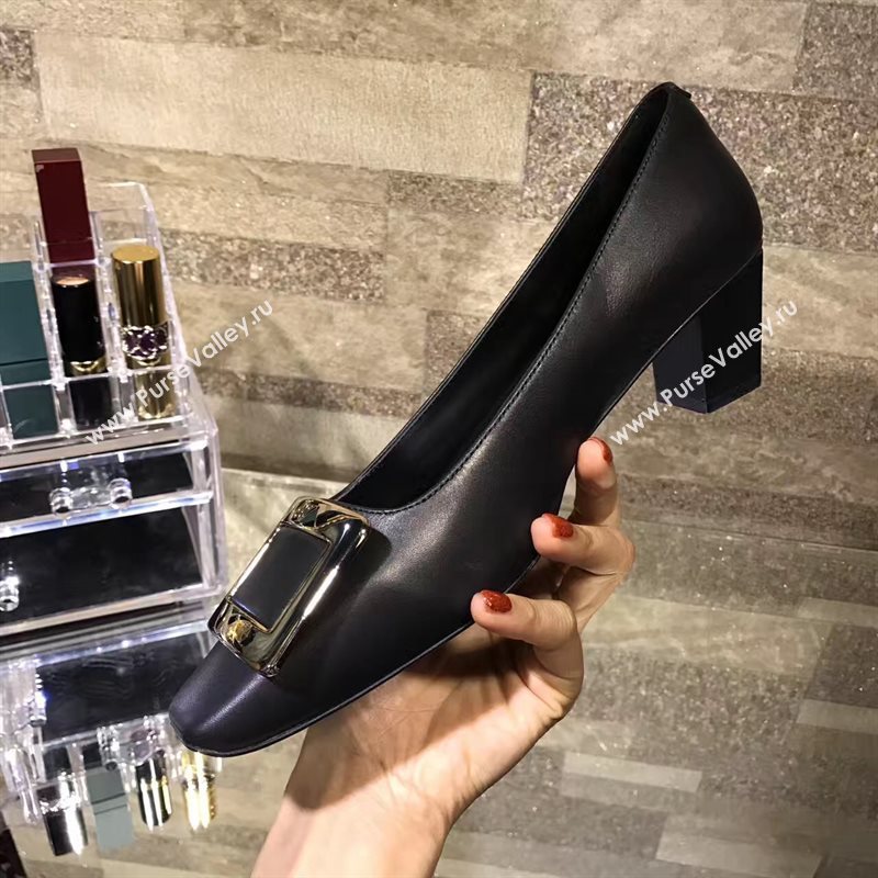 Roger Vivier RV 4.5cm heels black sandals shoes 4326