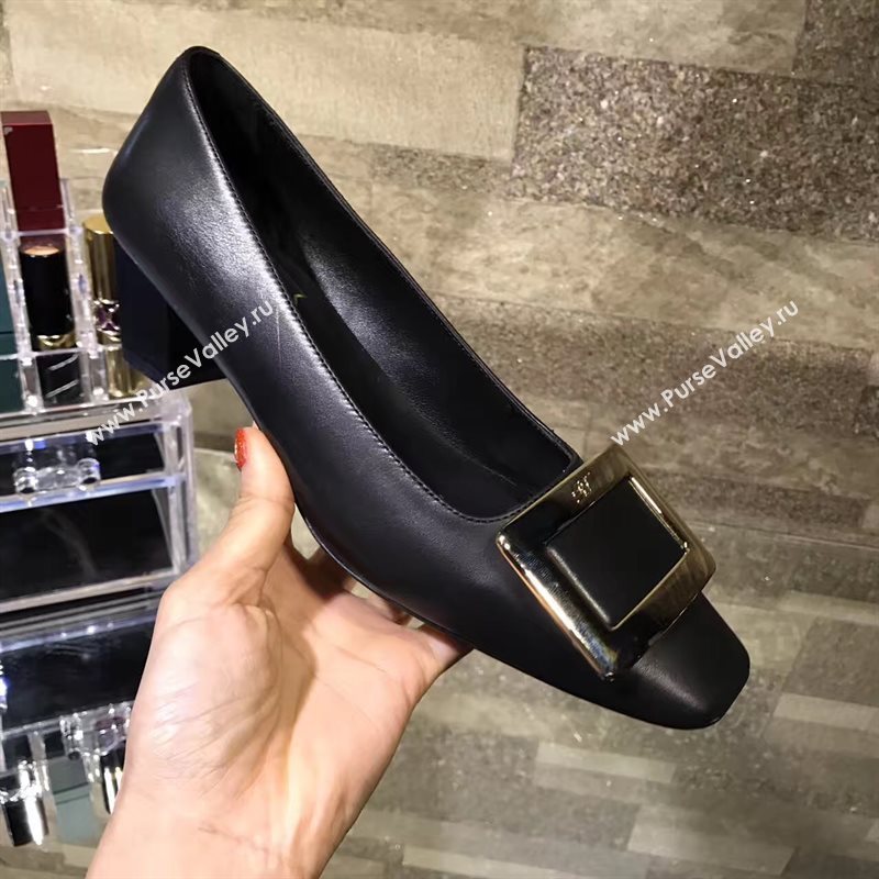 Roger Vivier RV 4.5cm heels black sandals shoes 4326