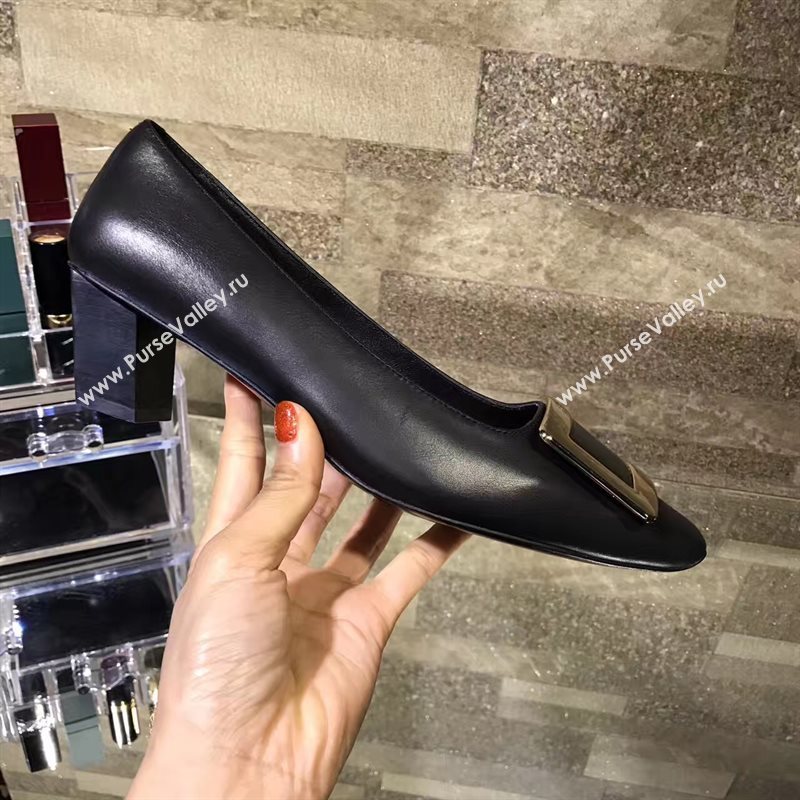 Roger Vivier RV 4.5cm heels black sandals shoes 4326