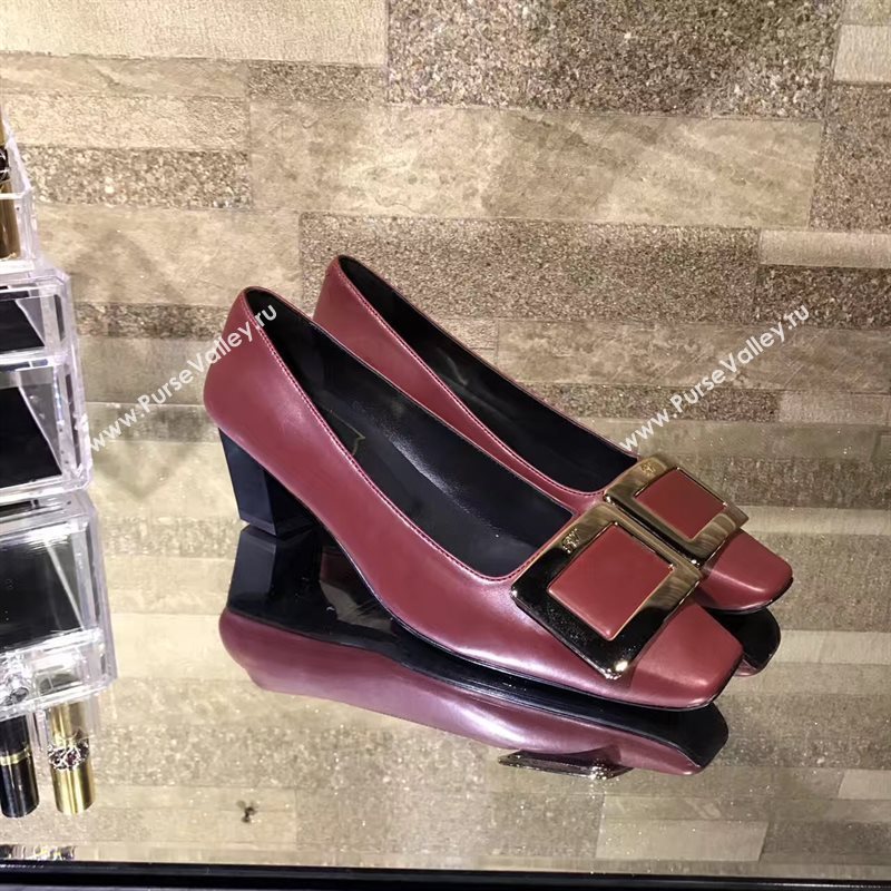 Roger Vivier RV 4.5cm heels wine sandals shoes 4327