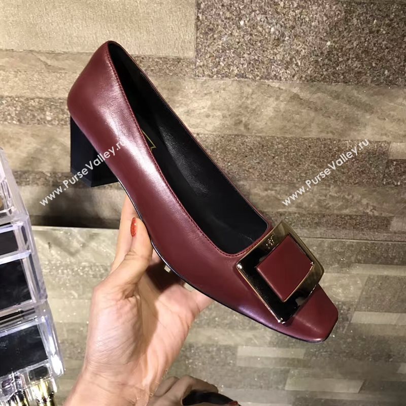 Roger Vivier RV 4.5cm heels wine sandals shoes 4327