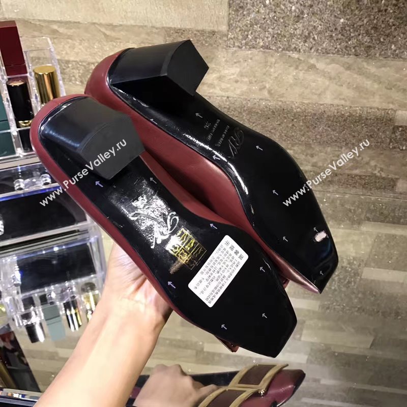 Roger Vivier RV 4.5cm heels wine sandals shoes 4327