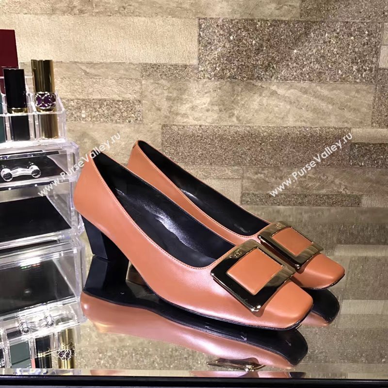 Roger Vivier RV 4.5cm heels orange sandals shoes 4328