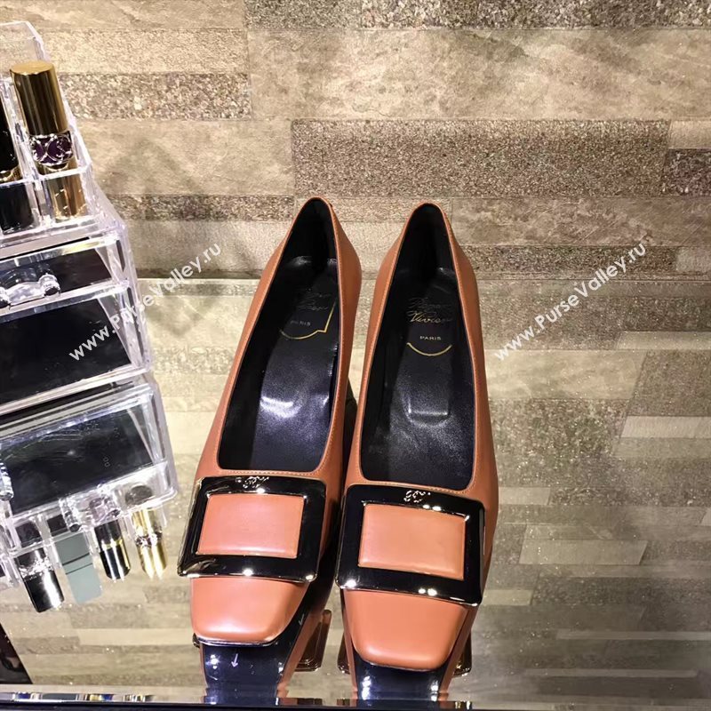 Roger Vivier RV 4.5cm heels orange sandals shoes 4328