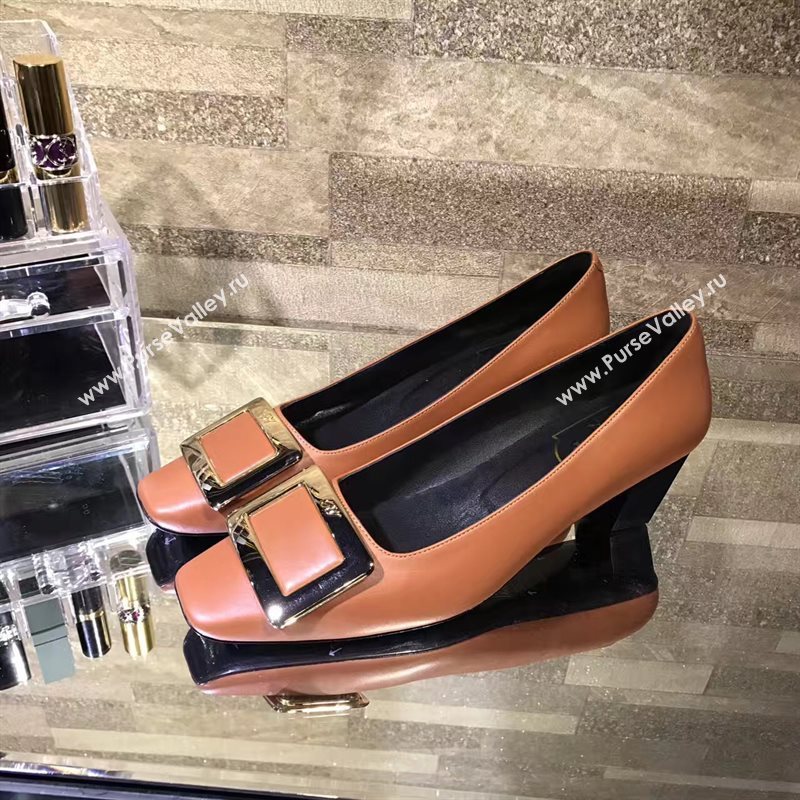 Roger Vivier RV 4.5cm heels orange sandals shoes 4328