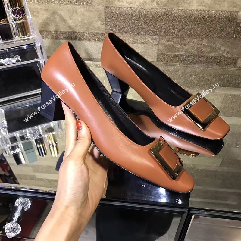 Roger Vivier RV 4.5cm heels orange sandals shoes 4328