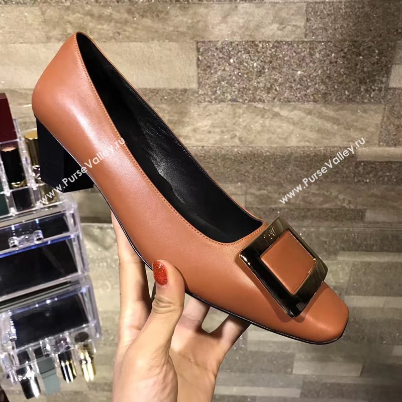 Roger Vivier RV 4.5cm heels orange sandals shoes 4328