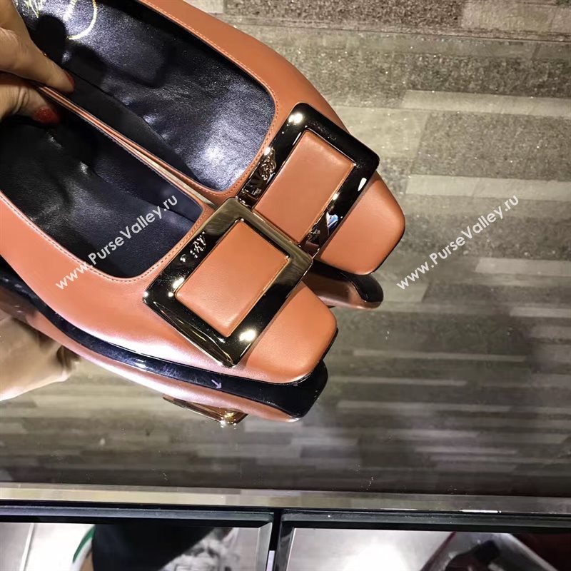 Roger Vivier RV 4.5cm heels orange sandals shoes 4328