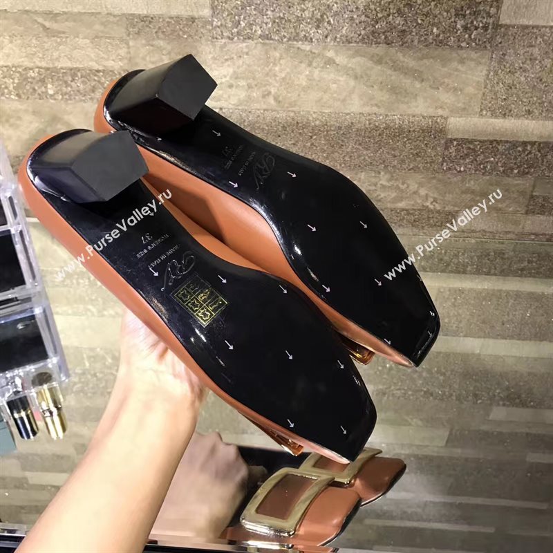 Roger Vivier RV 4.5cm heels orange sandals shoes 4328