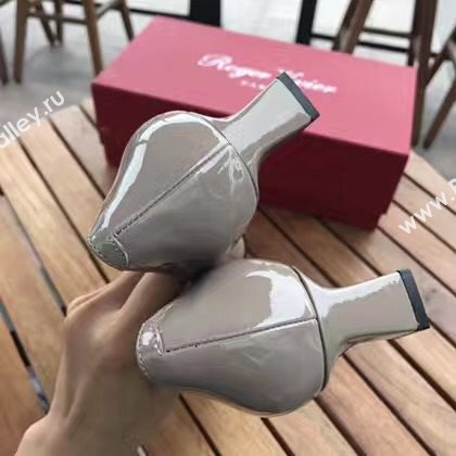 Roger Vivier RV 4.5cm heels sandals gray paint shoes 4329