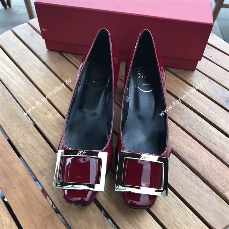 Roger Vivier RV 4.5cm heels wine sandals shoes 4330