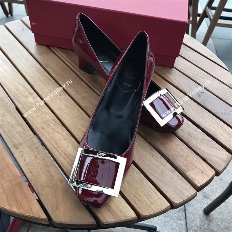 Roger Vivier RV 4.5cm heels wine sandals shoes 4330
