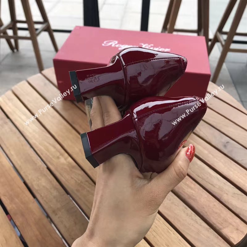 Roger Vivier RV 4.5cm heels wine sandals shoes 4330