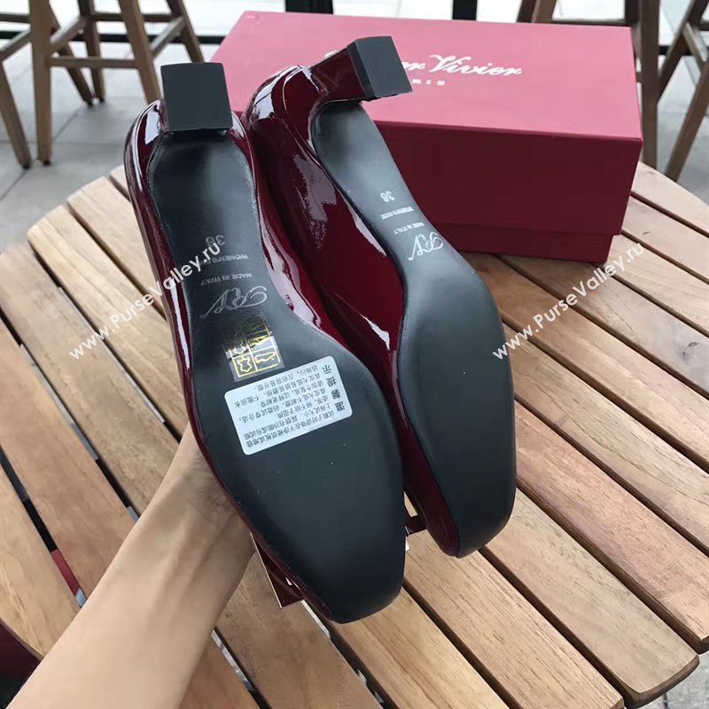 Roger Vivier RV 4.5cm heels wine sandals shoes 4330