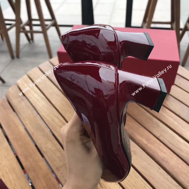 Roger Vivier RV 4.5cm heels wine sandals shoes 4330