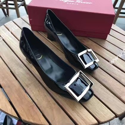 Roger Vivier RV 4.5cm heels black sandals shoes 4331