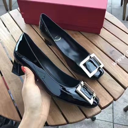 Roger Vivier RV 4.5cm heels black sandals shoes 4331