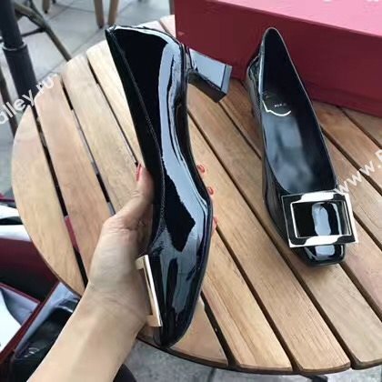 Roger Vivier RV 4.5cm heels black sandals shoes 4331