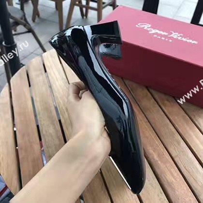 Roger Vivier RV 4.5cm heels black sandals shoes 4331