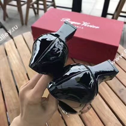 Roger Vivier RV 4.5cm heels black sandals shoes 4331