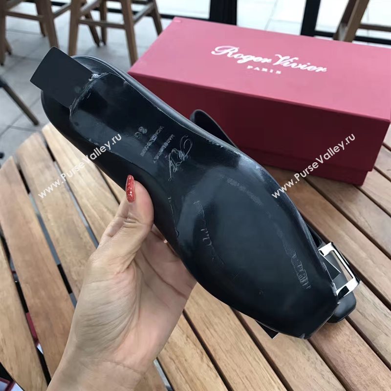 Roger Vivier RV 4.5cm black sandals heels shoes 4332