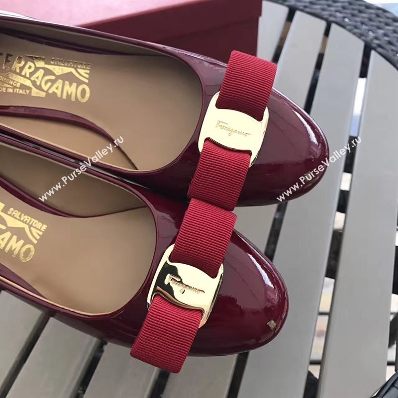 Ferragamo 3.5cm heels wine sandals shoes 4335