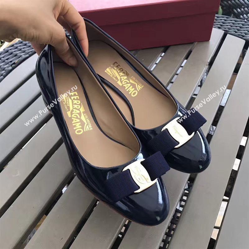 Ferragamo 3.5cm heels navy sandals shoes 4337