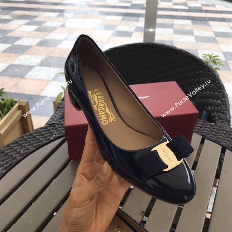 Ferragamo 3.5cm heels navy sandals shoes 4337