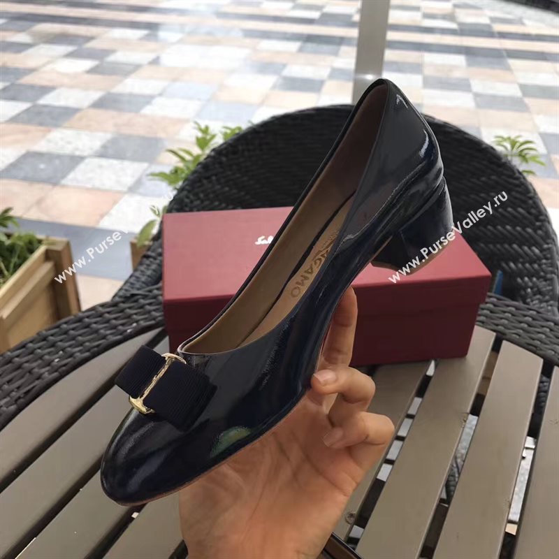 Ferragamo 3.5cm heels navy sandals shoes 4337