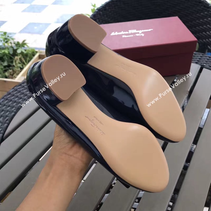 Ferragamo 3.5cm heels navy sandals shoes 4337