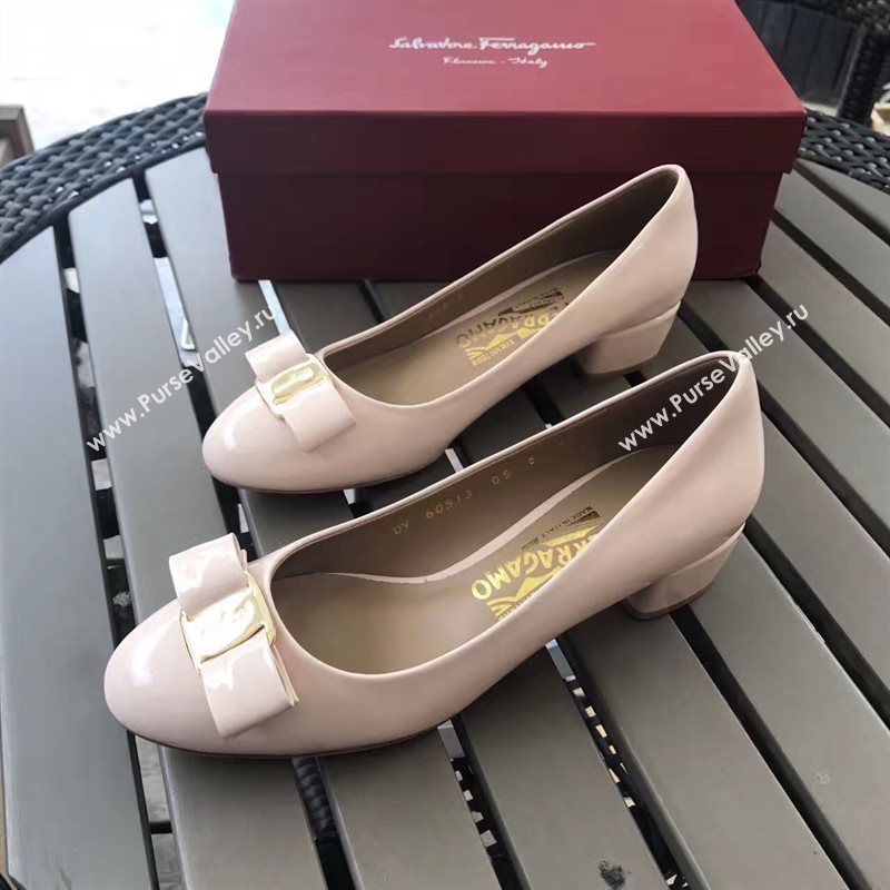 Ferragamo 3.5cm heels sandals white paint shoes 4339