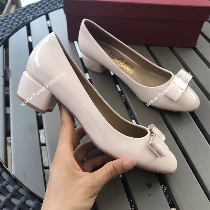 Ferragamo 3.5cm heels sandals white paint shoes 4339