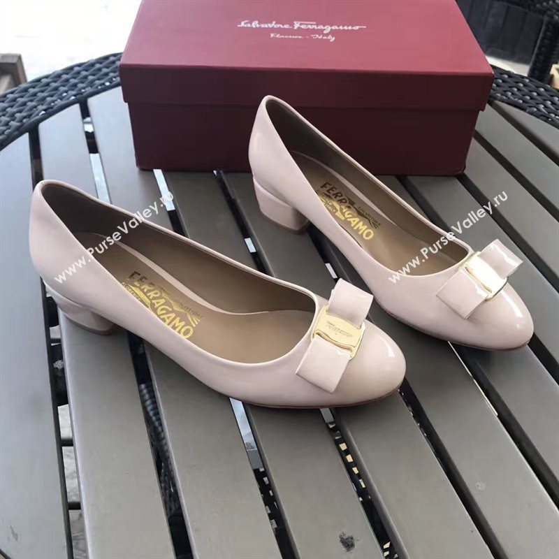 Ferragamo 3.5cm heels sandals white paint shoes 4339