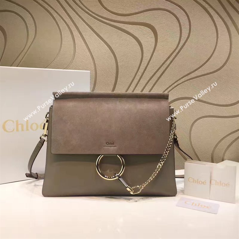 Chloe large gray faye tote shoulder bag 4442