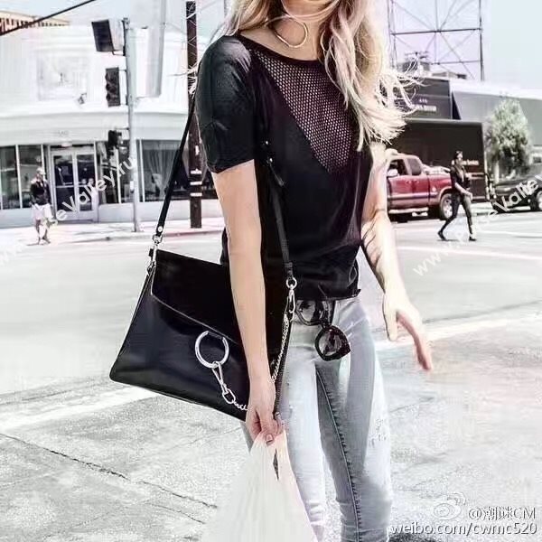 Chloe large black faye tote shoulder bag 4443