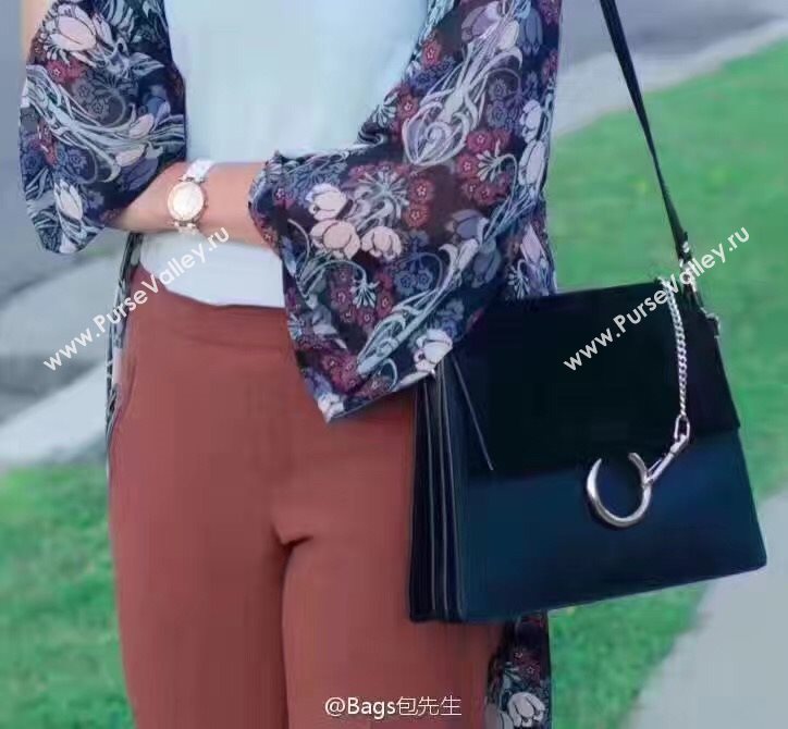 Chloe large black faye tote shoulder bag 4443