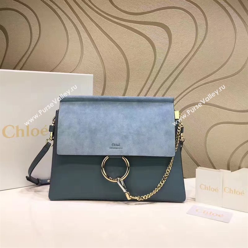 Chloe large faye light blue tote shoulder bag 4445