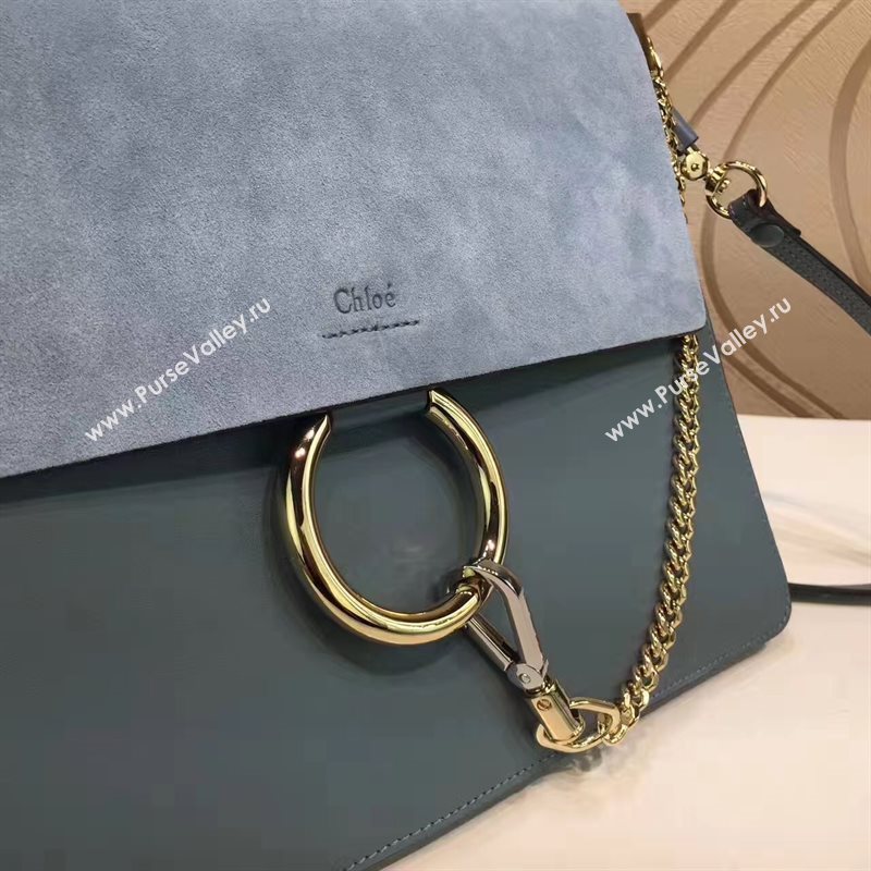 Chloe large faye light blue tote shoulder bag 4445