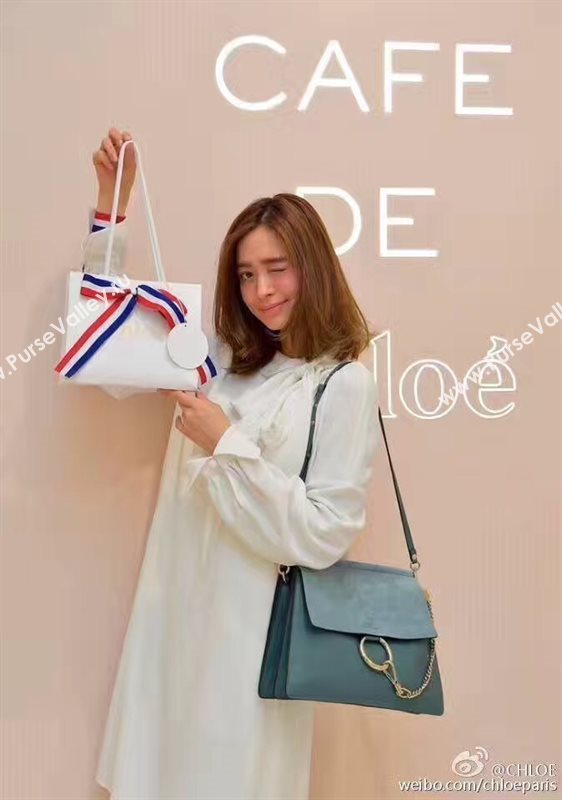 Chloe large faye light blue tote shoulder bag 4445