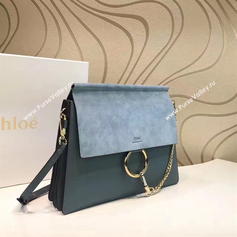Chloe large faye light blue tote shoulder bag 4445
