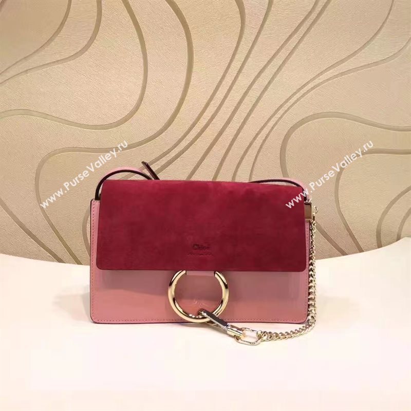 Chloe small pink wine shoulder faye bag 4451