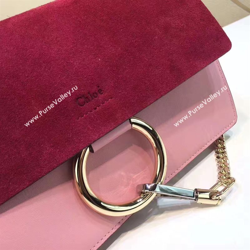 Chloe small pink wine shoulder faye bag 4451