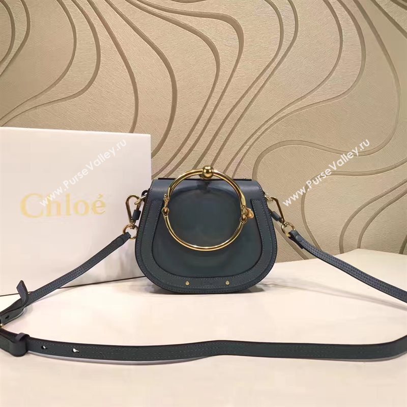 Chloe small nile bracelet shoulder navy bag 4461