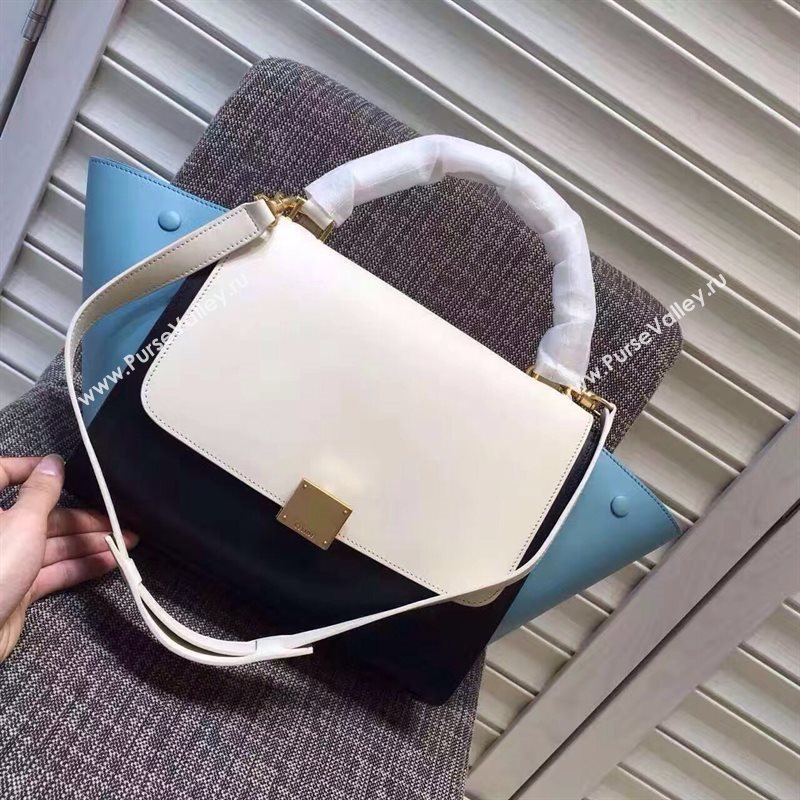 Celine tri-colors black Trapeze white bag 4470