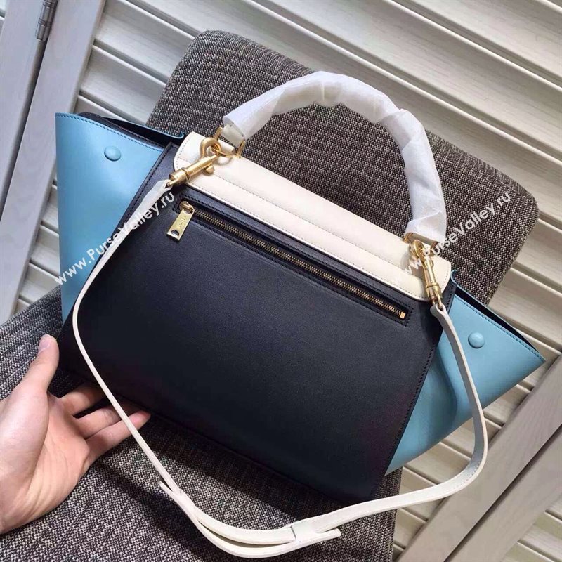 Celine tri-colors black Trapeze white bag 4470