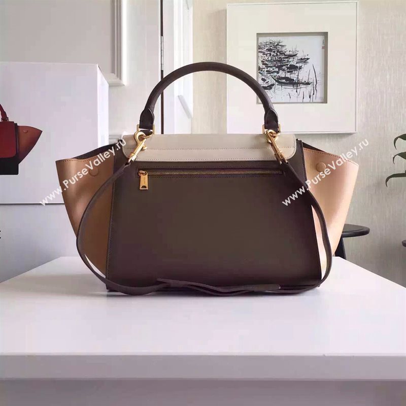 Celine tri-colors cream Trapeze tan bag 4473