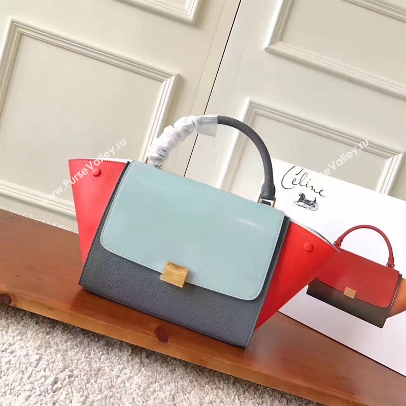 Celine tri-colors sky Trapeze red bag 4474