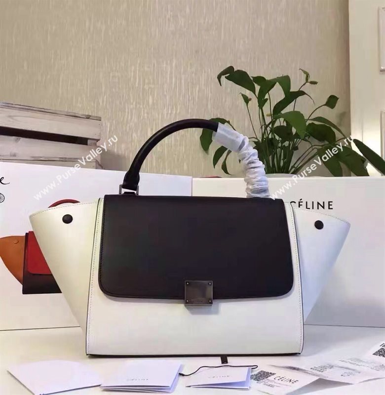 Celine tri-colors black Trapeze white bag 4475