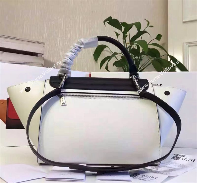 Celine tri-colors black Trapeze white bag 4475