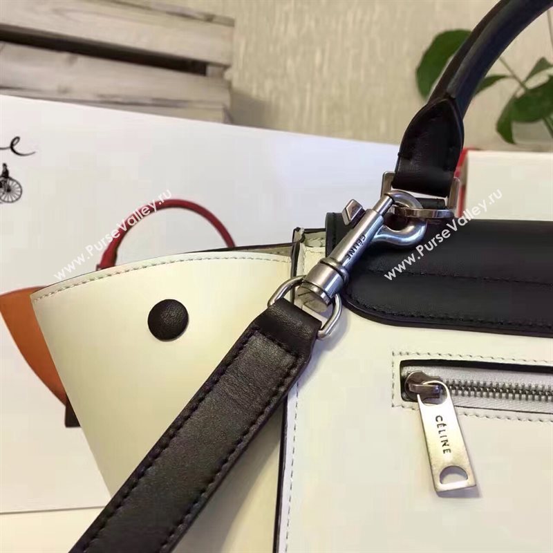 Celine tri-colors black Trapeze white bag 4475